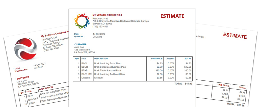 Crie uma estimativa profissional grátis